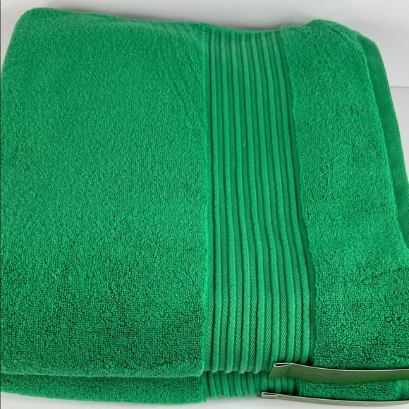 Kate Spade Bath Towel Set Vibrant Green Cotton Soft Plush Set of  2 NEW - Picture 3 of 9